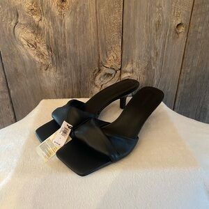 Banana Republic Black Heeled Mules